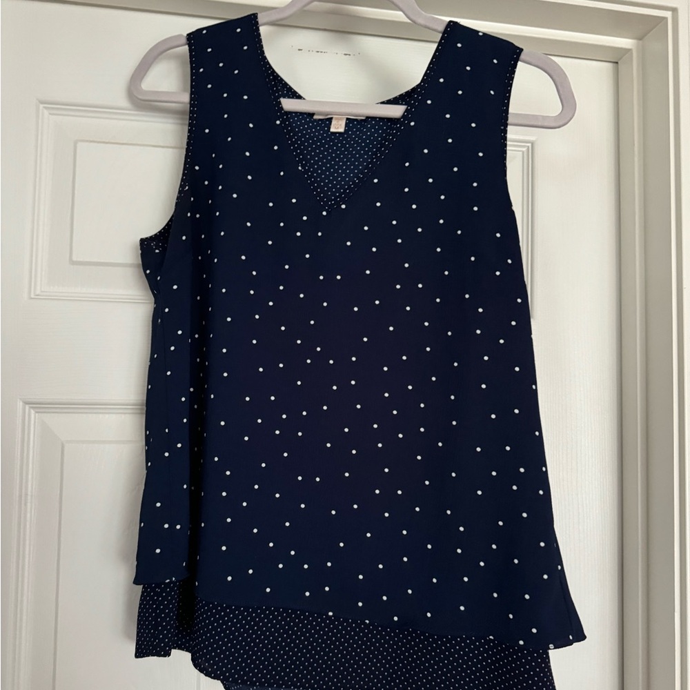 Skies Are Blue navy and white tank